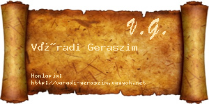 Váradi Geraszim névjegykártya